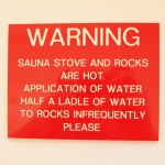 Warning Sign Sauna : Removals Supplies Scotland